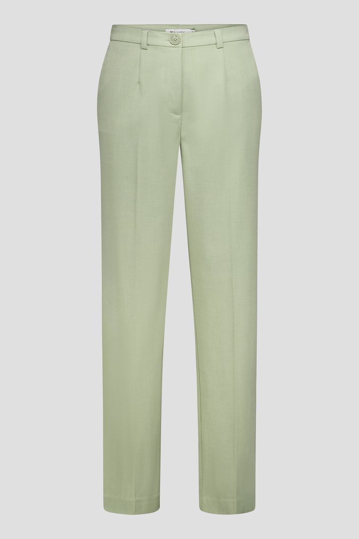 Productfoto 1 van Lichtgroene geklede broek met vouw  door D'Auvry Studio voor Dames