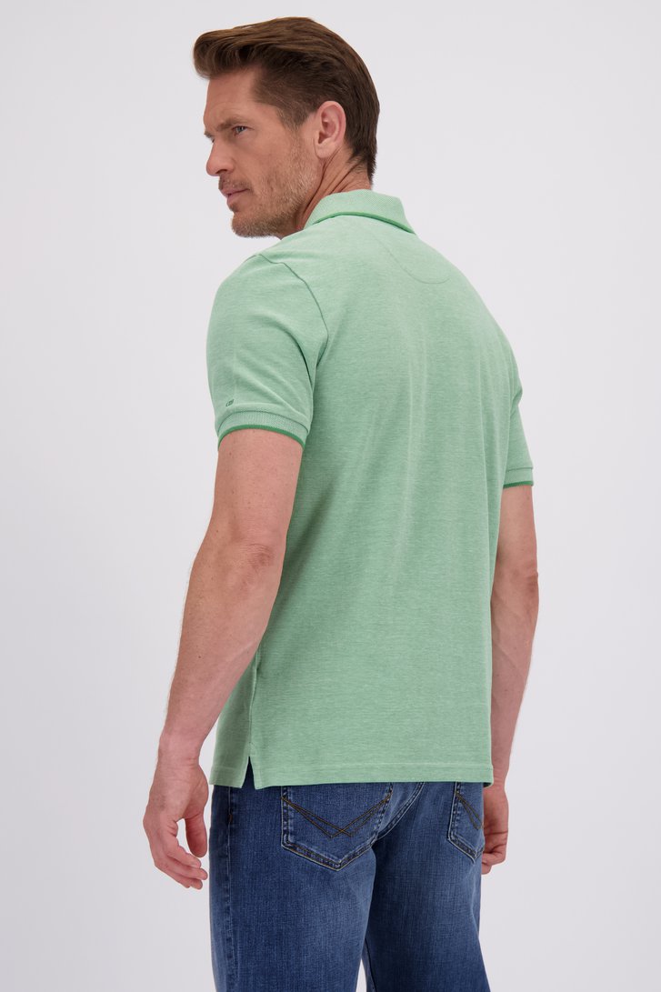 Achterkant van Lichtgroene gemêleerde polo door Dansaert Blue voor Heren