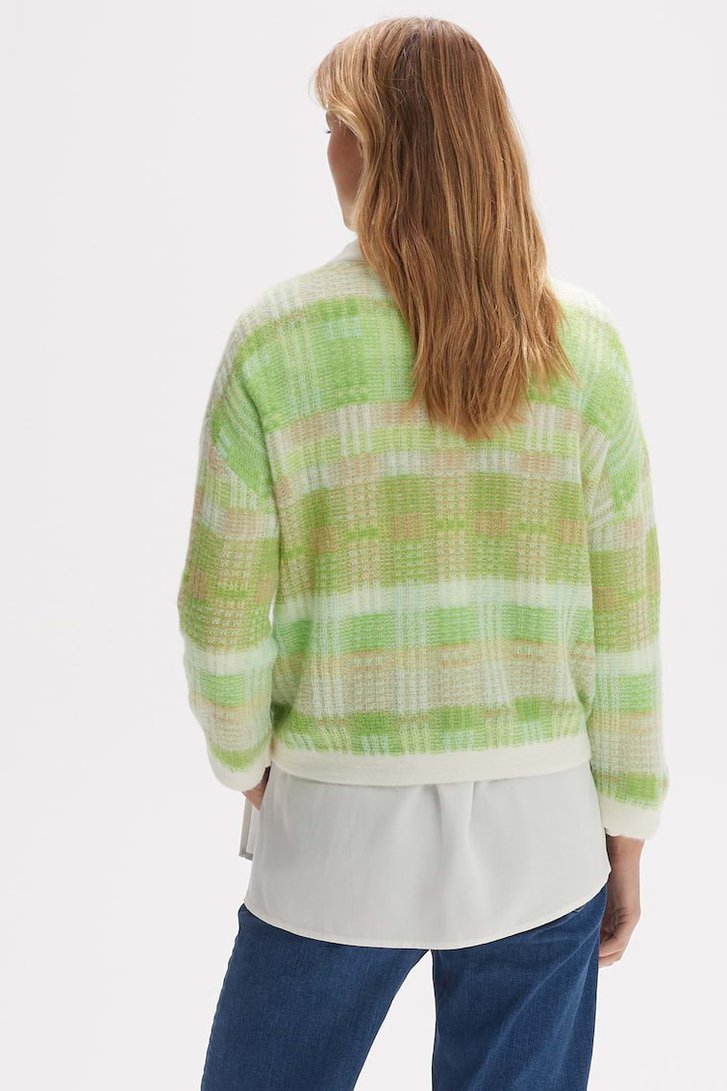 Lichtgroene geruite trui van Opus voor Dames