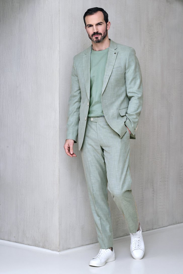 Voorkant van Lichtgroene  kostuumvest – Regular fit  door Dansaert Black voor Heren