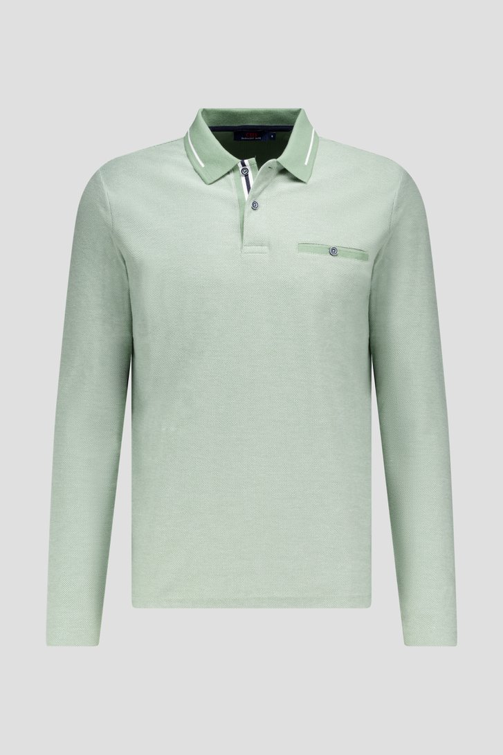 Productfoto 1 van Lichtgroene polo met lange mouwen door Dansaert Blue voor Heren