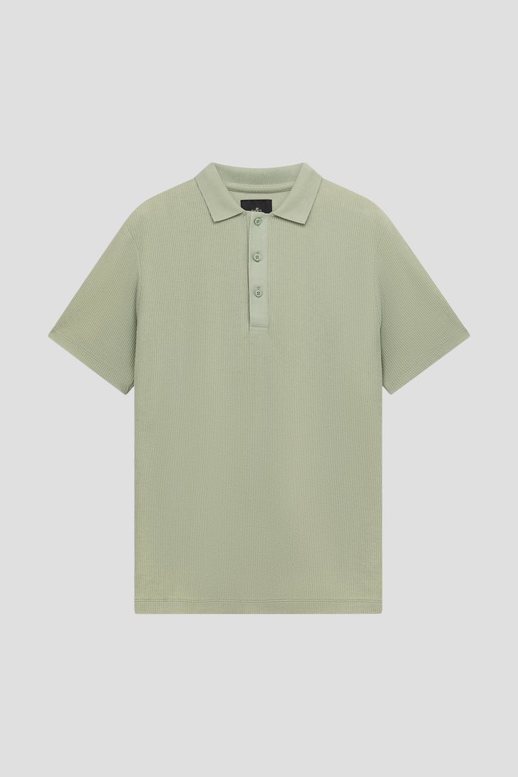 Productfoto 1 van Lichtgroene ribgebreide polo door Bluefields voor Heren