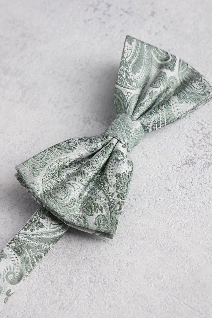 Productfoto 1 van Lichtgroene strik met paisleymotief door Liberty Island voor Heren