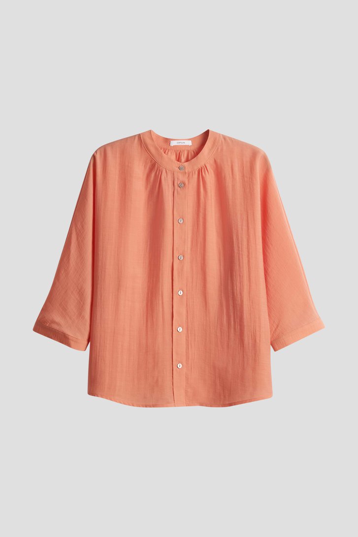 Lichtoranje blouse met driekwartmouwen van Opus voor Dames