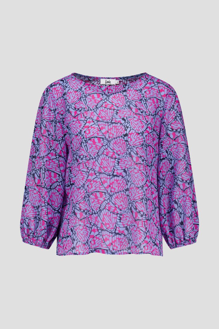 Lichtpaarse blouse met print van Louise voor Dames