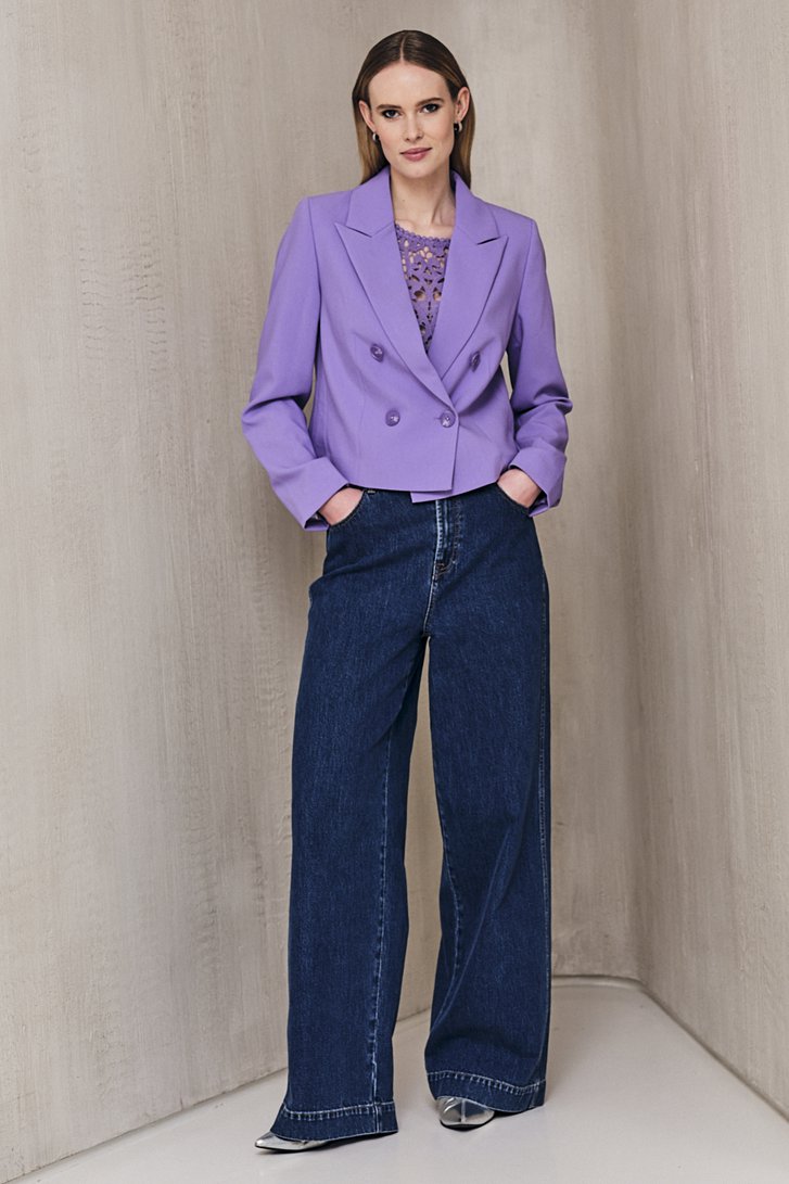 Voorkant van Lichtpaarse double-breasted  blazer door D'Auvry voor Dames