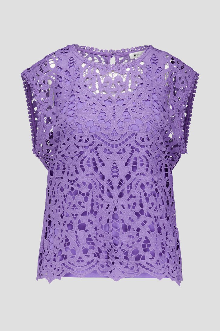 Lichtpaarse kanten blouse van D'Auvry voor Dames