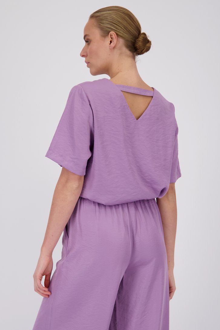Lila blouse met V-hals van D'Auvry voor Dames