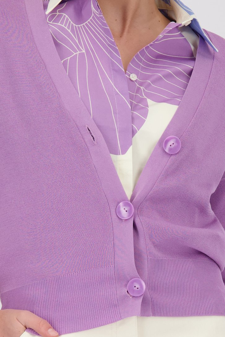 Lila cardigan met korte mouwen van D'Auvry voor Dames