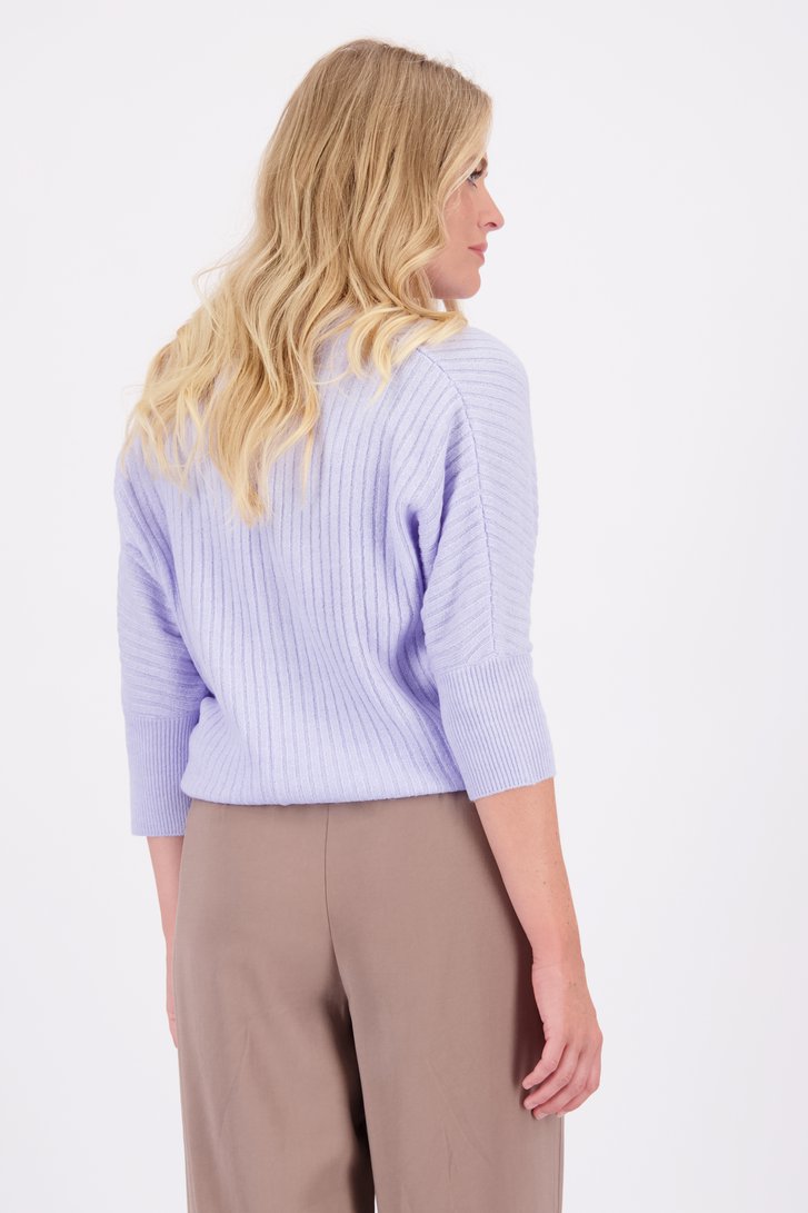Achterkant van Lila trui met 3/4 mouwen door Libelle voor Dames