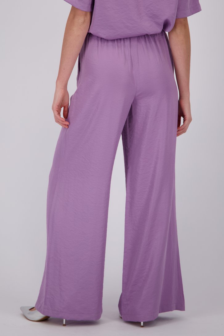 Lila wijde broek met zijdelook van D'Auvry voor Dames