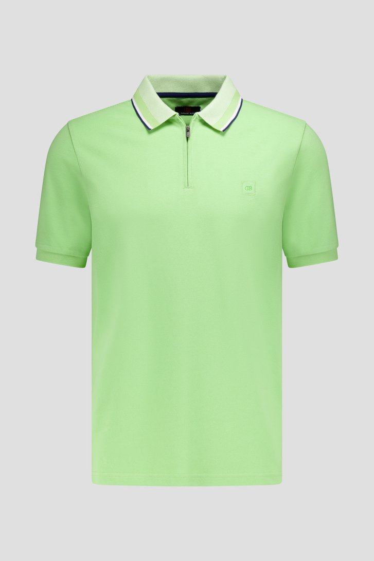 Productfoto 1 van Limoengroene polo met korte rits door Dansaert Blue voor Heren