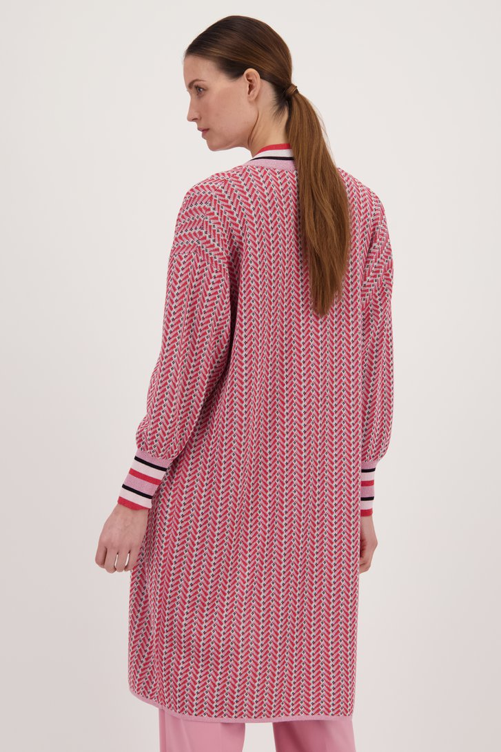 Long cardigan à motif rouge-rose scintillant	 de D'Auvry pour Femmes