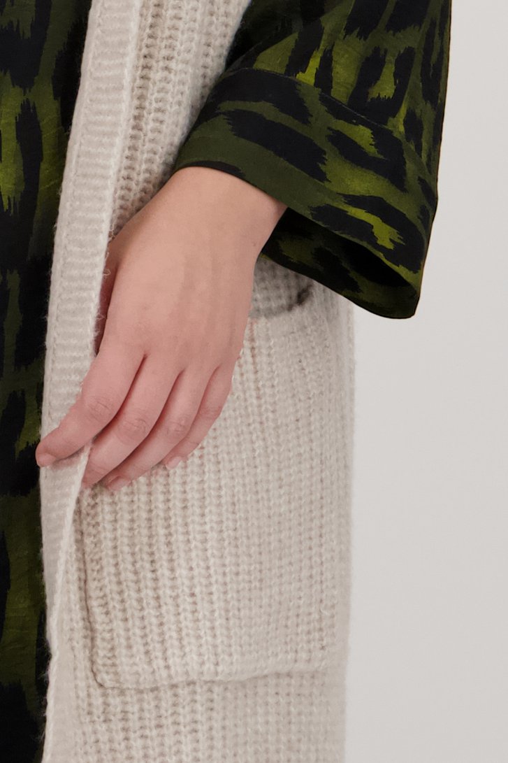 Long cardigan écru sans manches de Fransa pour Femmes