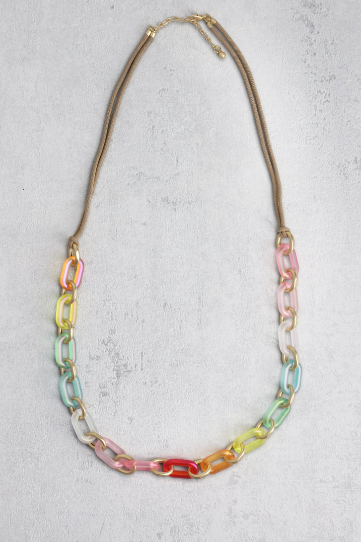 Le devant de Long collier avec maillons multicolores de Liberty Island pour Femmes