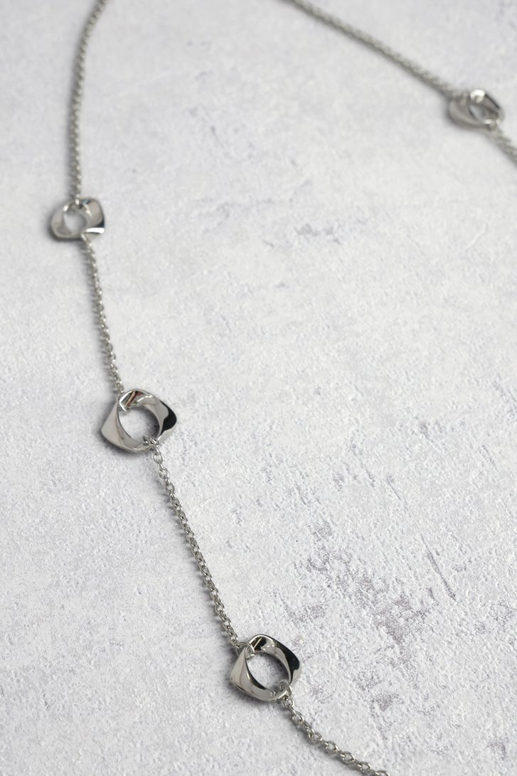 Long collier en argent avec pendentifs ronds de Liberty Island pour Femmes