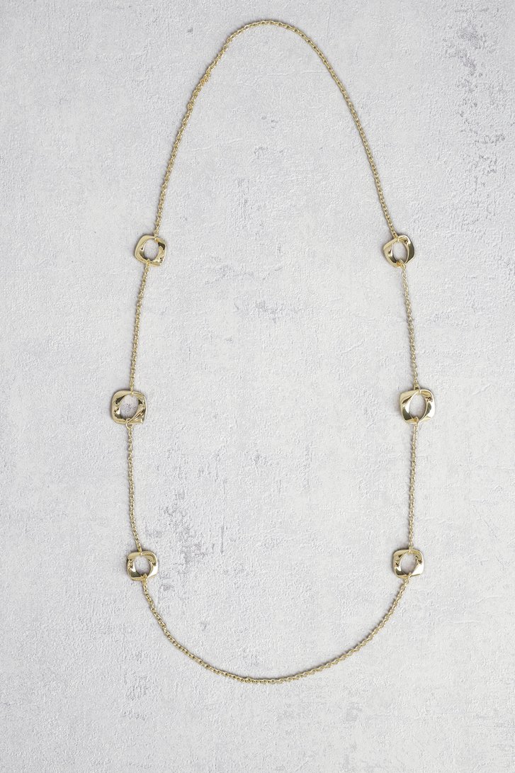 Long collier en or avec pendentifs ronds de Liberty Island pour Femmes