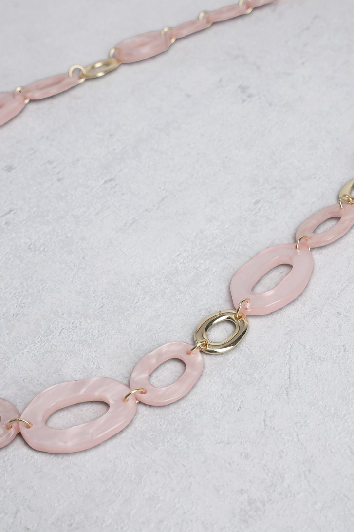Photo produit 1 de Long collier rose avec éléments organiques de Liberty Island pour Femmes