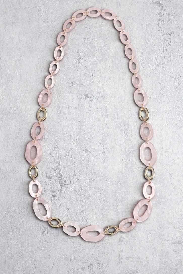 Le devant de Long collier rose avec éléments organiques de Liberty Island pour Femmes