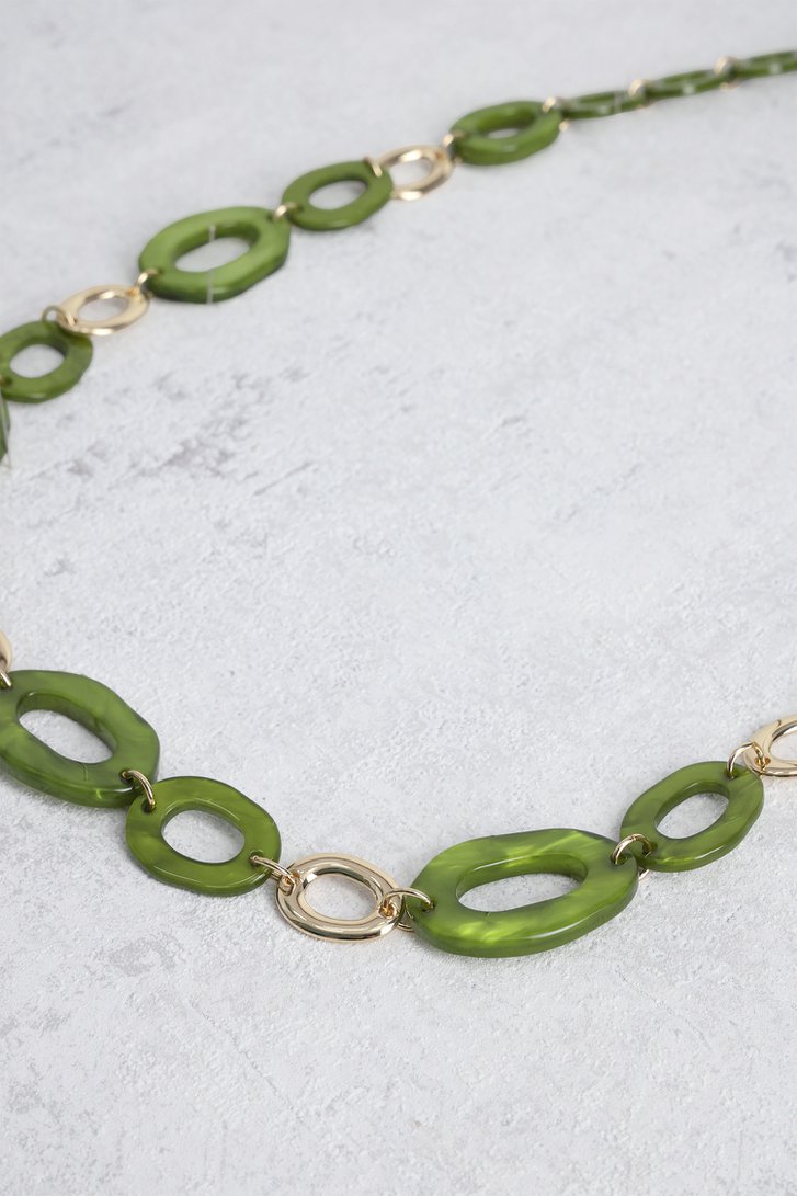 Photo produit 1 de Long collier vert avec éléments organiques de Liberty Island pour Femmes