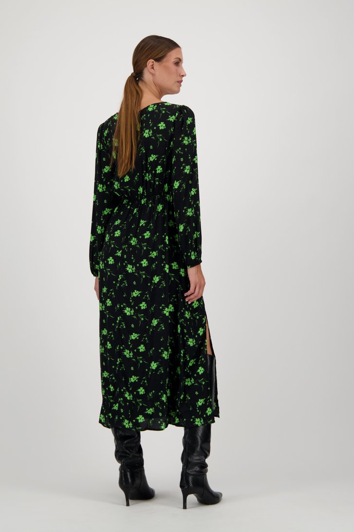 Longue robe noire à imprimé floral vert	 de JDY pour Femmes