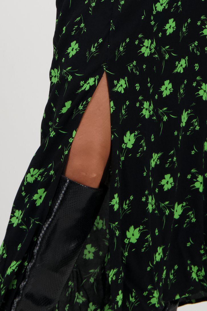 Longue robe noire à imprimé floral vert	 de JDY pour Femmes