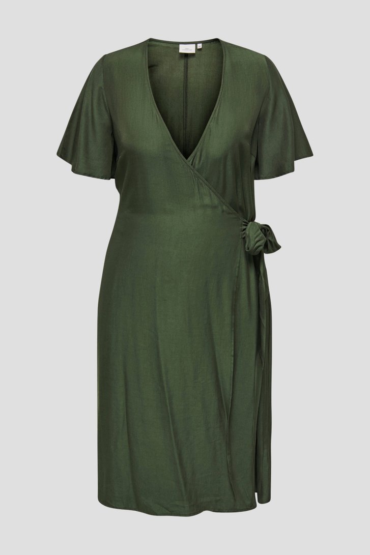 Longue robe portefeuille vert foncé de Only Carmakoma pour Femmes
