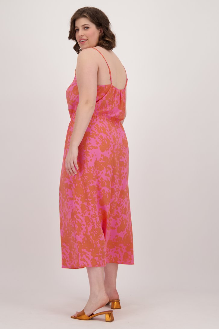 Longue robe rose à imprimé orange de Only Carmakoma pour Femmes