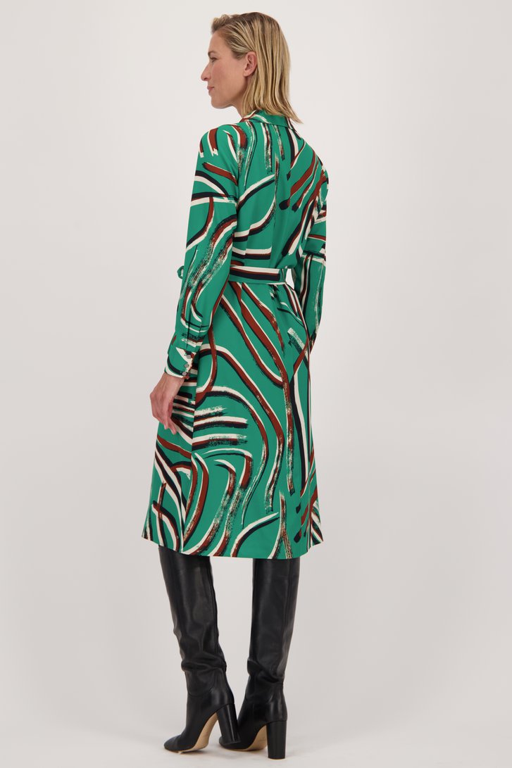 Le dos de Longue robe verte imprimée de Claude Arielle pour Femmes