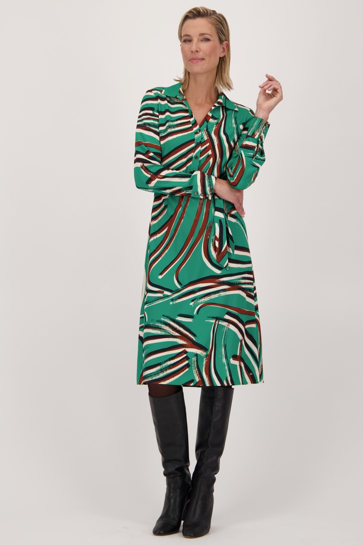 Le devant de Longue robe verte imprimée de Claude Arielle pour Femmes