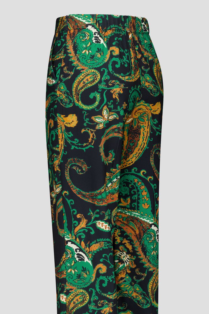 Productfoto 2 van Losse broek met groene paisley print door Claude Arielle voor Dames