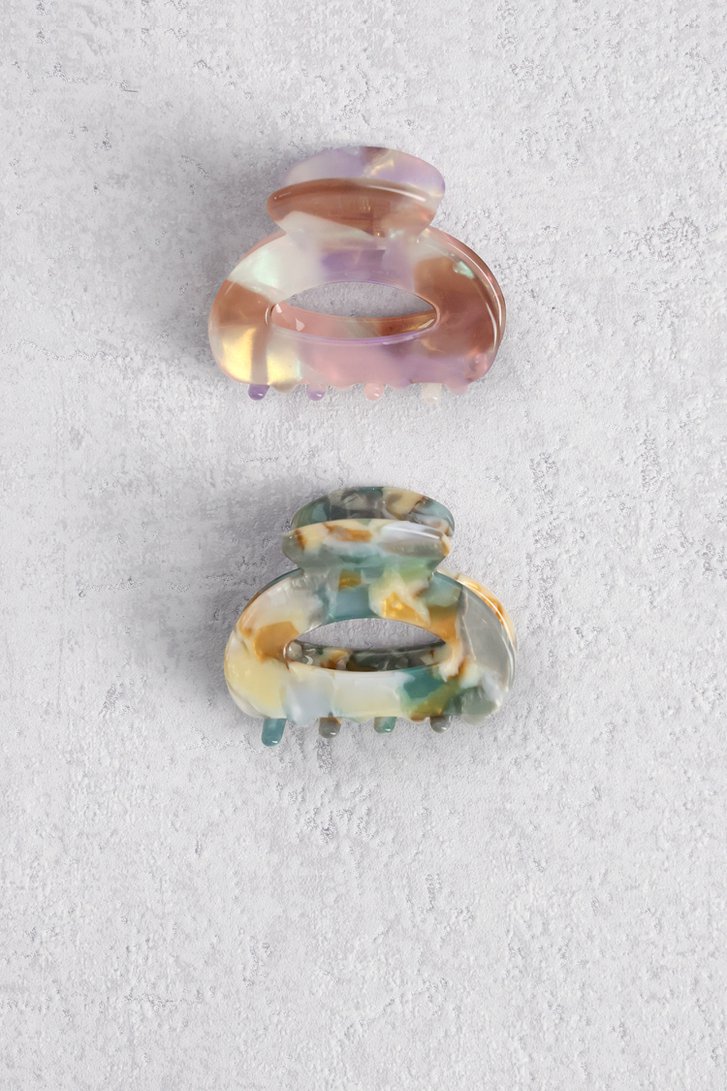Le devant de Lot de 2 petites barrettes – lilas et vert de Liberty Island pour Femmes