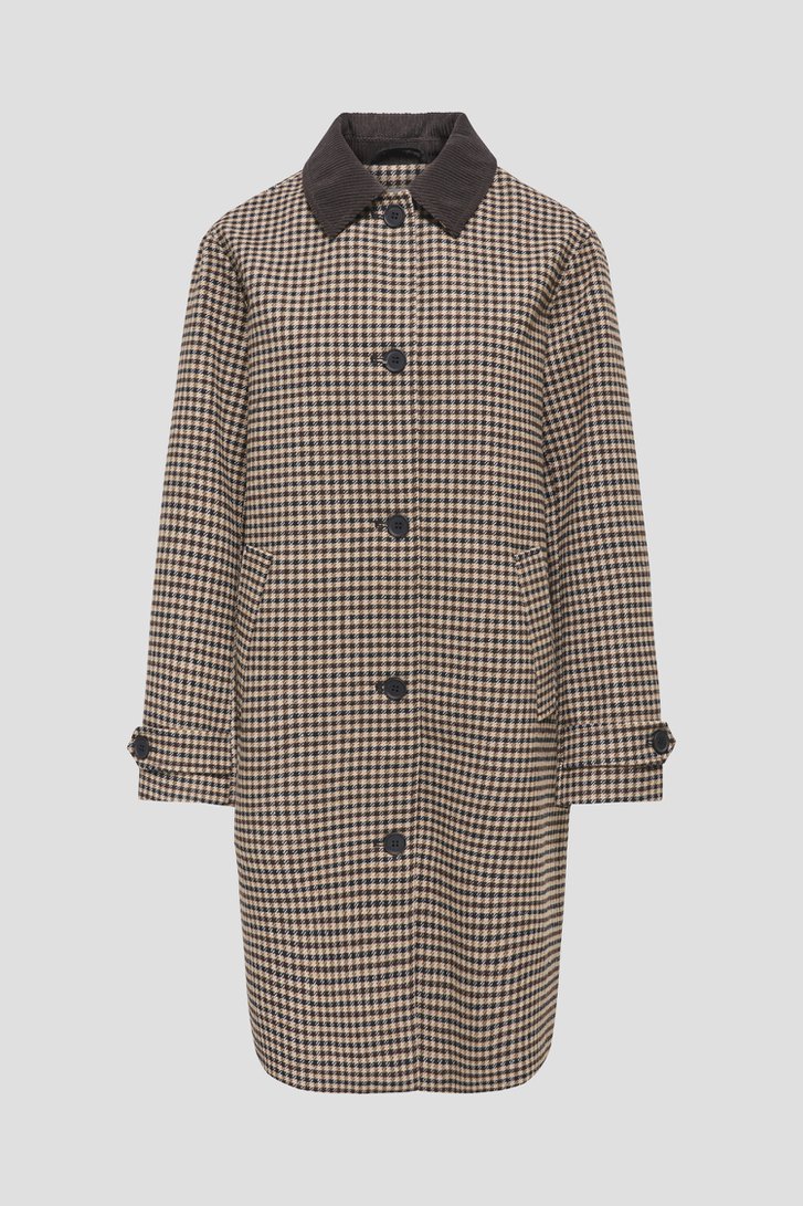 Photo produit 1 de Manteau à carreaux avec col en velours côtelé de JDY pour Femmes