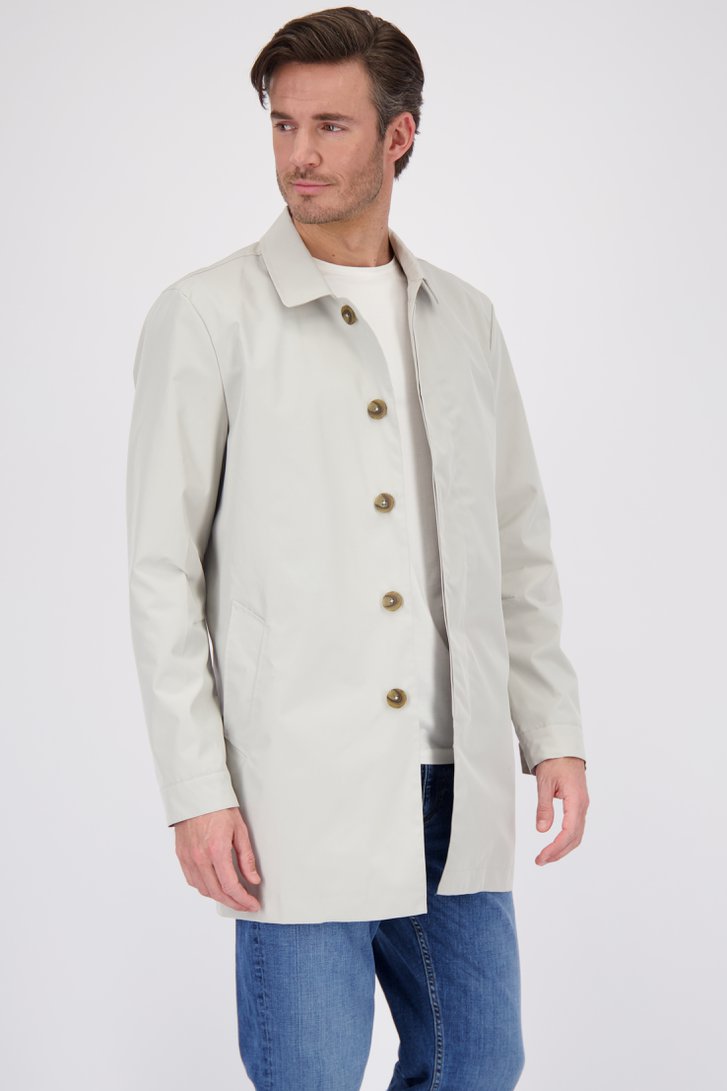 Manteau beige clair déperlant de District pour Hommes