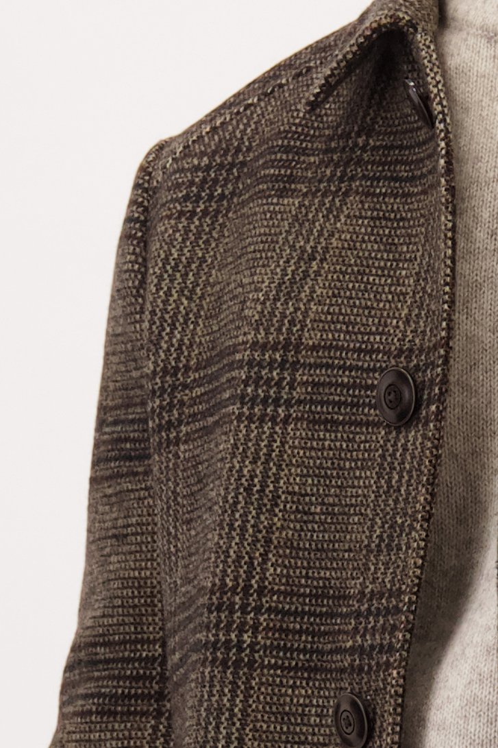 Détail de Manteau brun à carreaux de Upper East pour Hommes