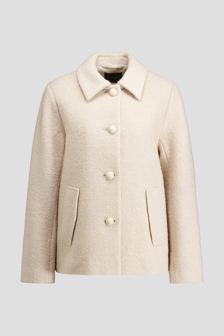 Photo produit 1 de Manteau court écru effet teddy de Claude Arielle pour Femmes