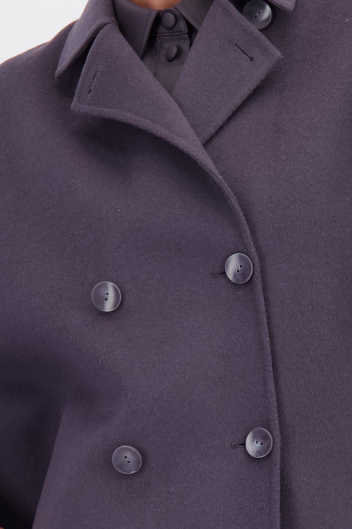 Détail de Manteau court violet foncé en laine de D'Auvry pour Femmes