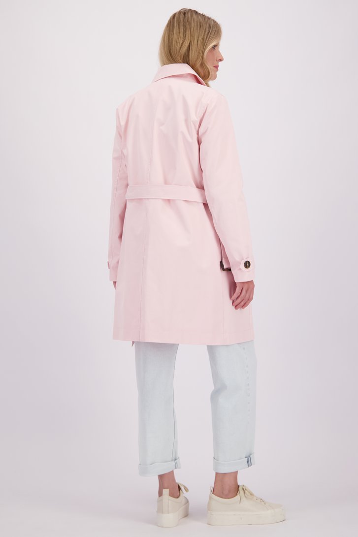 Le dos de Manteau demi-long rose clair de Libelle pour Femmes