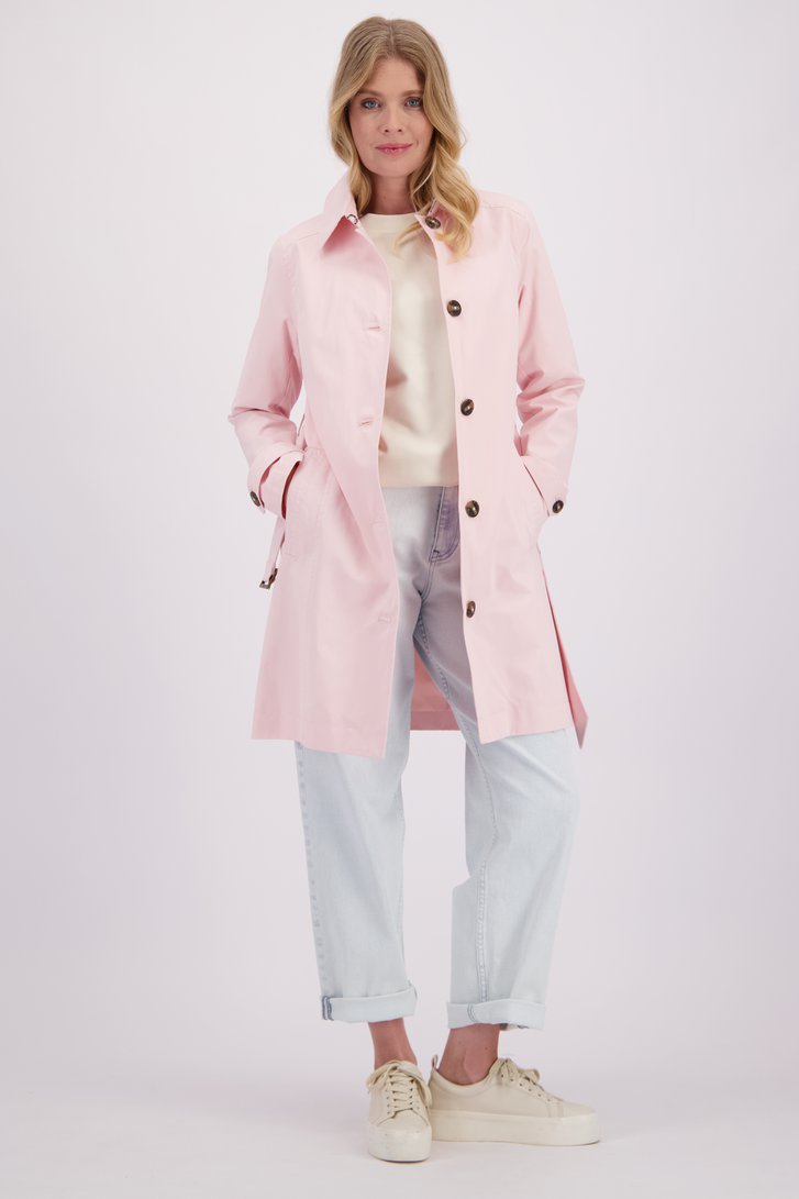 Le devant de Manteau demi-long rose clair de Libelle pour Femmes