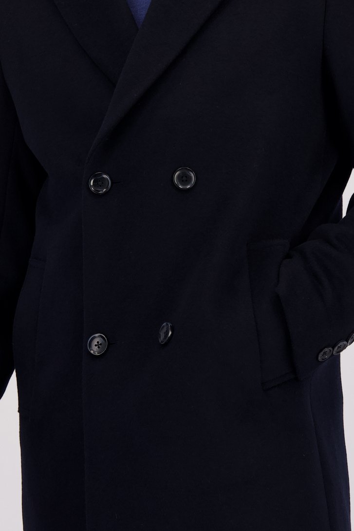 Détail de Manteau en laine bleu foncé de Dansaert Black pour Hommes