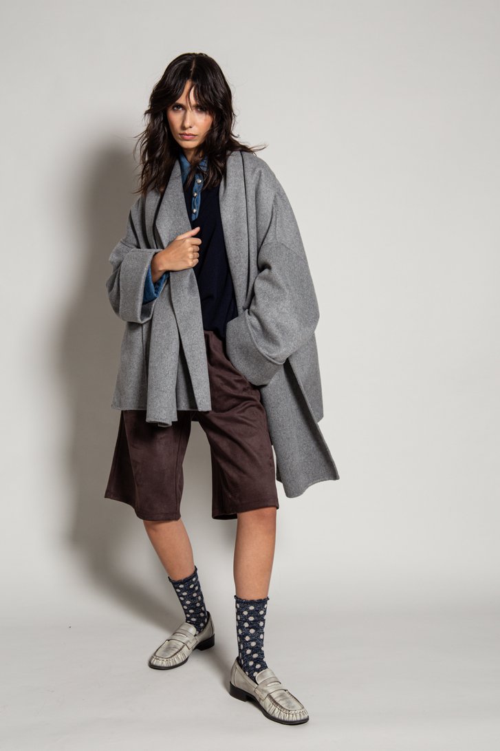 Photo supplémentaire 2 de Manteau gris en laine avec écharpe - e5 x Feeling de Liberty Island pour Femmes