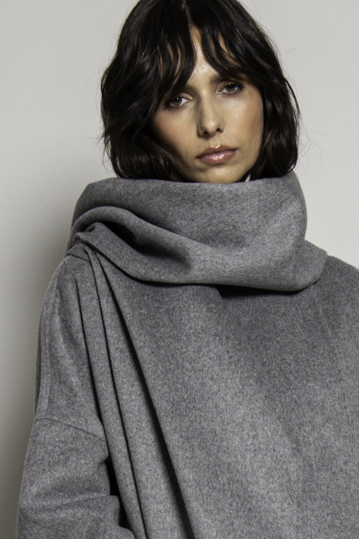 Photo supplémentaire 4 de Manteau gris en laine avec écharpe - e5 x Feeling de Liberty Island pour Femmes