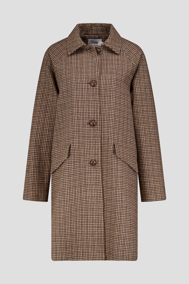 Photo produit 1 de Manteau marron à carreaux de Libelle pour Femmes