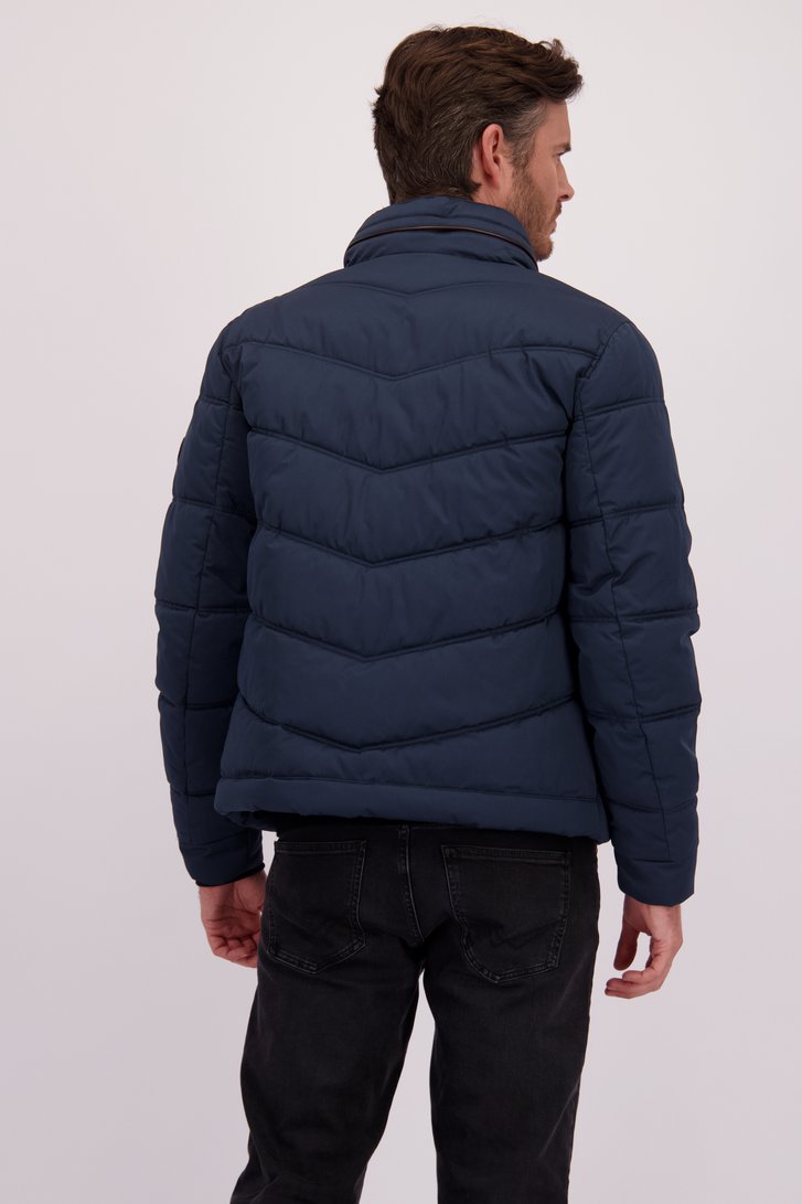 Le dos de Manteau matelassé bleu de District pour Hommes