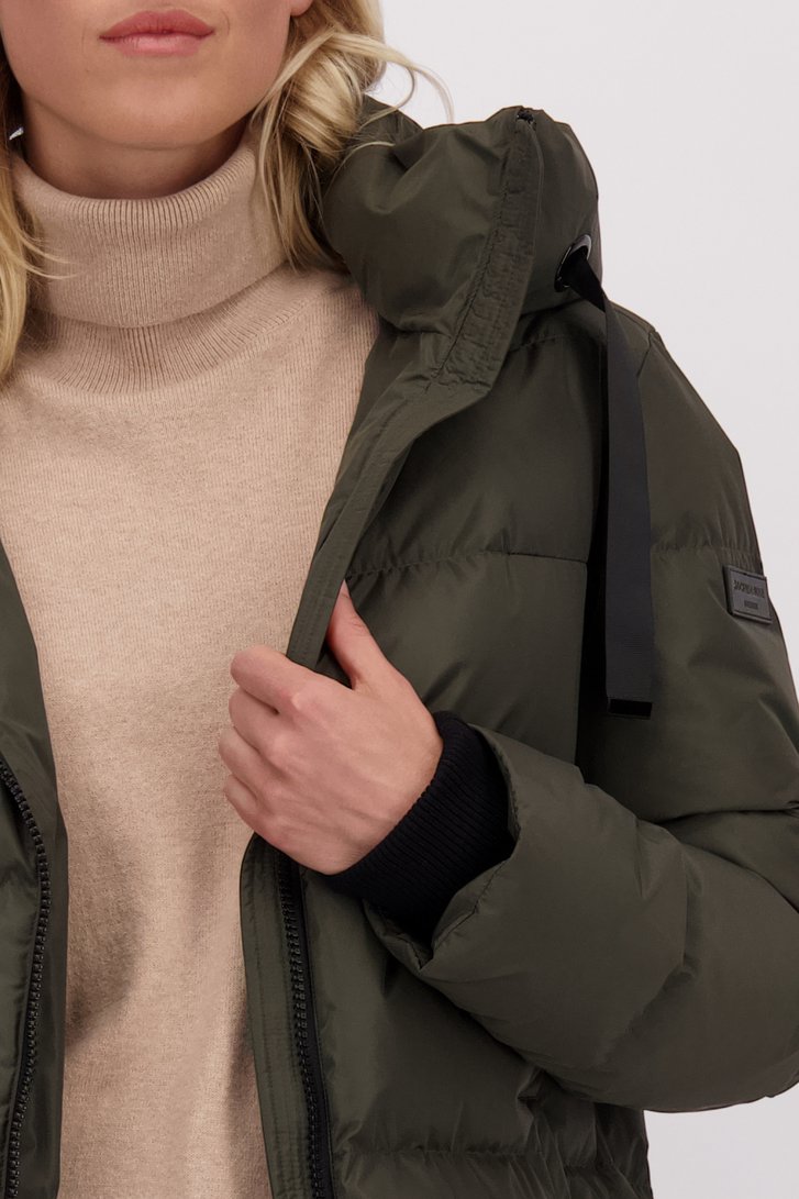 Détail de Manteau matelassé kaki mi-long de Rock and Blue pour Femmes