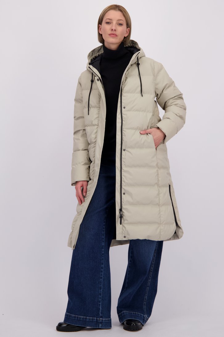 Le devant de Manteau matelassé mi-long gris-beige de Tantä pour Femmes