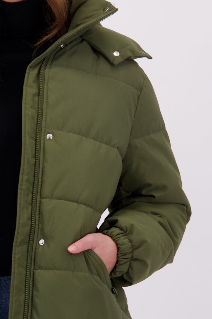 Détail de Manteau matelassé mi-long vert foncé de JDY pour Femmes