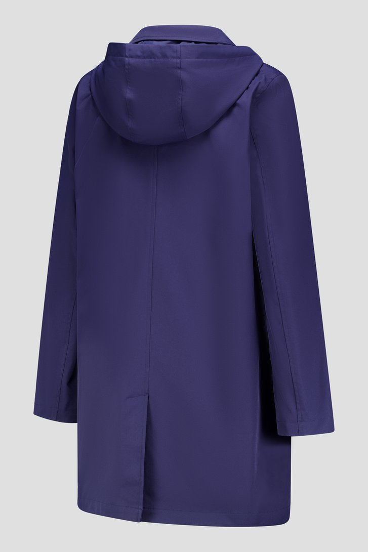 Manteau mi-long navy avec capuche de Claude Arielle pour Femmes