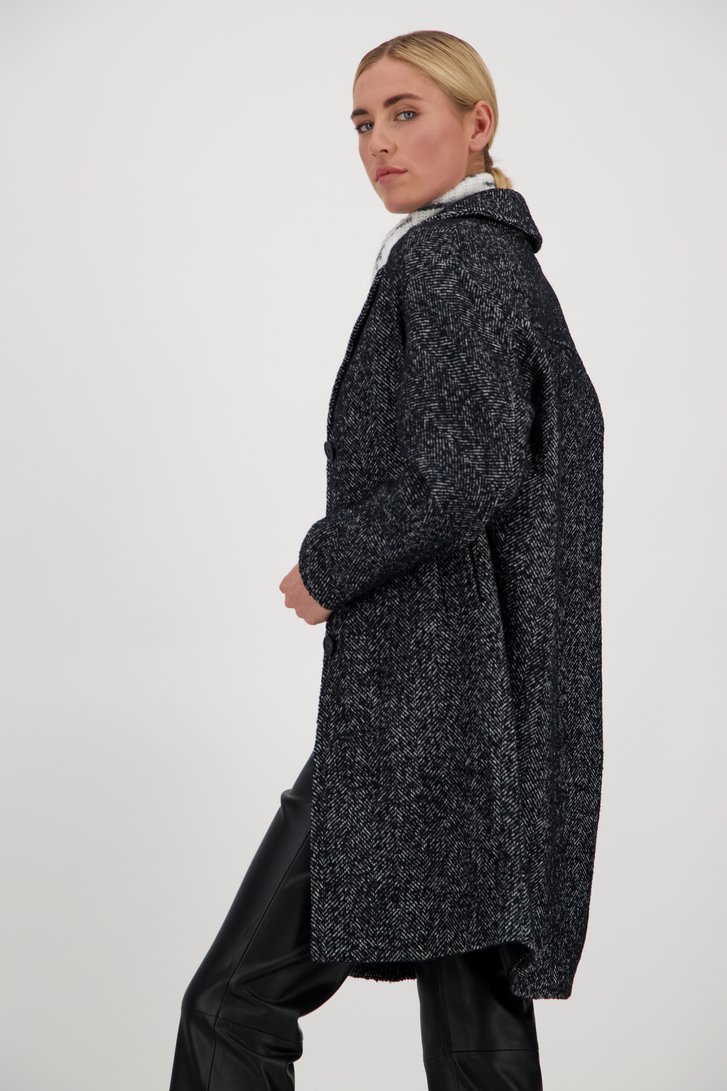 Manteau noir avec laine	 de Opus pour Femmes