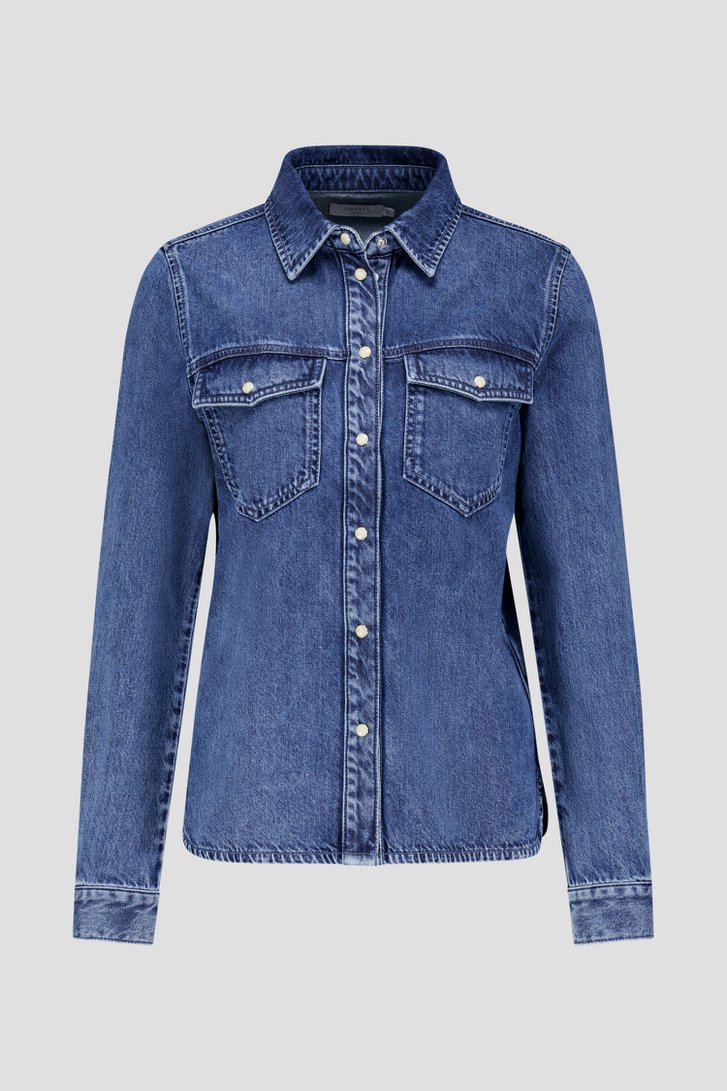Mediumblauwe denimblouse van Liberty Island Denim voor Dames